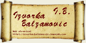 Izvorka Balzamović vizit kartica